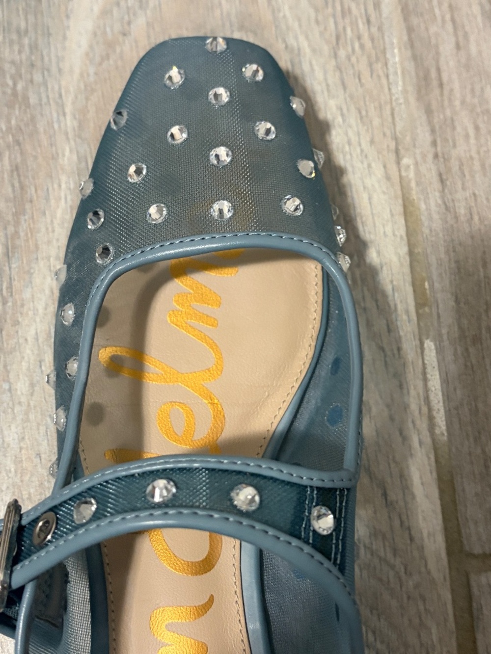 LIKE NEW! Women's Sam Edelman Michaela Shine Blue Rhinestone Flat - 8 - Picture 9 of 13